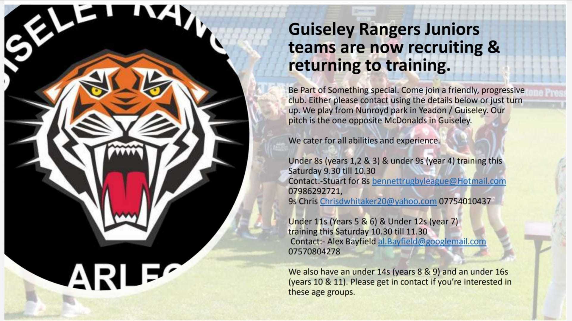 Guiseley Rangers Training Flyer